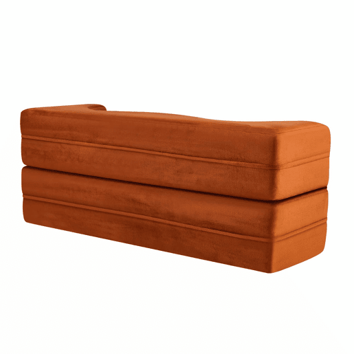 Sofá-cama de 2 lugares - colchão de molas, dobrável, sem montagem, para sala de estar e quarto - laranja