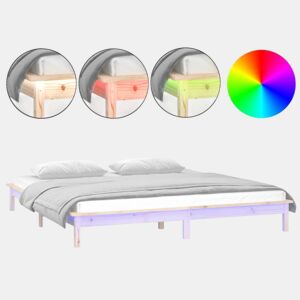 Estrutura de Cama de casal moderno super king c LED 180x200 cm madeira maciça