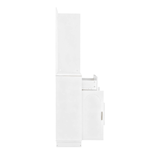 Móvel de entrada 110x33x185,5 cm - Com espelho e prateleira - Branco