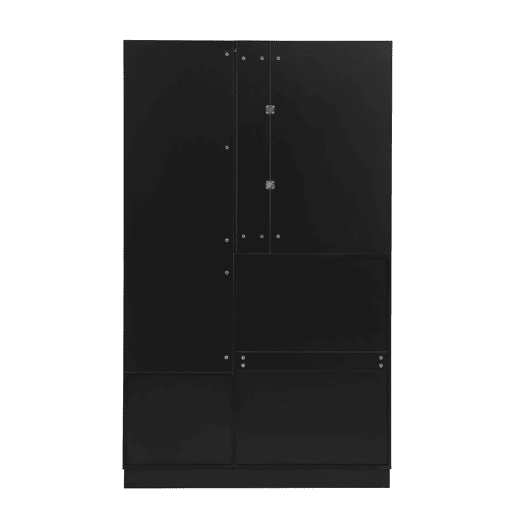 Móvel de entrada 110x33x185,5 cm - Armário compacto com espelho e sapateira - Preto