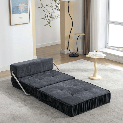 Sofá-cama de 1 lugar - multifuncional, rebatível, futon, sofá-cama - cinzento