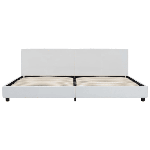 Estrutura de cama em couro artificial 180x200 cm branco