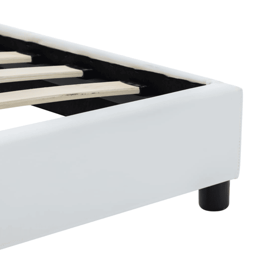 Estrutura de cama em couro artificial 180x200 cm branco