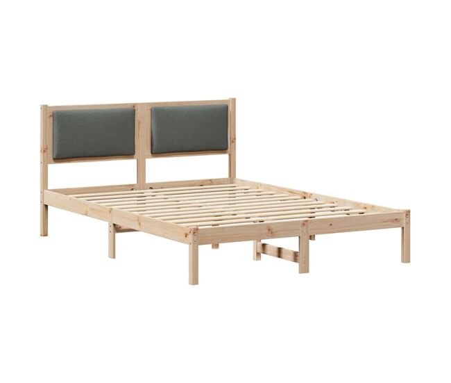 Estructura de cama matrimonial comodidad con cabecera - gris oscuro 140 x 190 cm