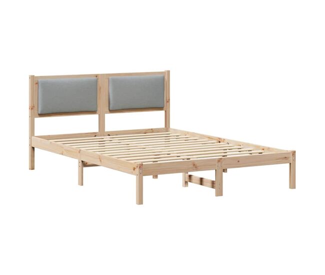 Estructura de cama matrimonial comodidad con cabecera - gris claro 140 x 190 cm