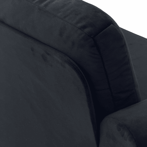 Sofá de 2 lugares - compacto, confortável e resistente - preto