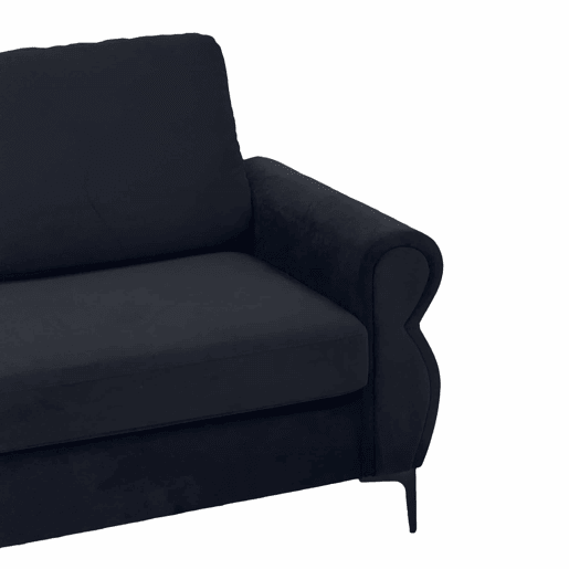 Sofá de 2 lugares - compacto, confortável e resistente - preto