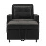 Sofá-cama de 1 lugar - 3 em 1, com porta-copos e porta USB, sofá reclinável e poltrona - Preto