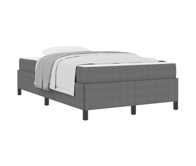 Estructura de cama doble matrimonial con colchón gris claro 120 x 190 cm tela