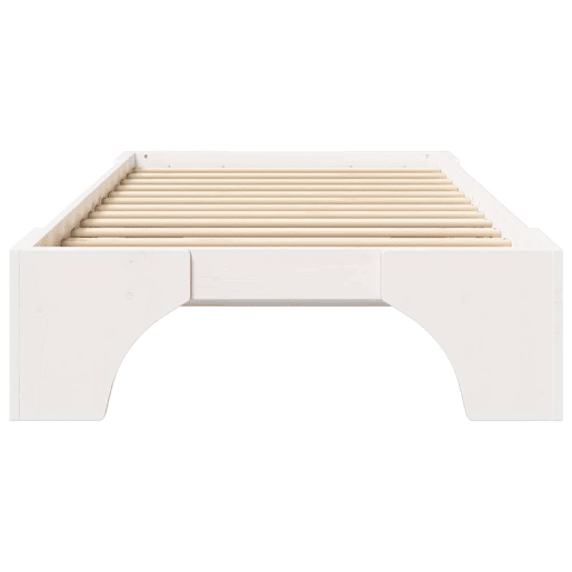 Estrutura de cama de solteiro para adultos - Branco 80 x 200 cm Madeira de Pinheiro Sólida