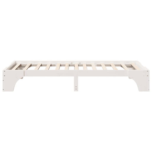 Estrutura de cama de solteiro para adultos - Branco 80 x 200 cm Madeira de Pinheiro Sólida