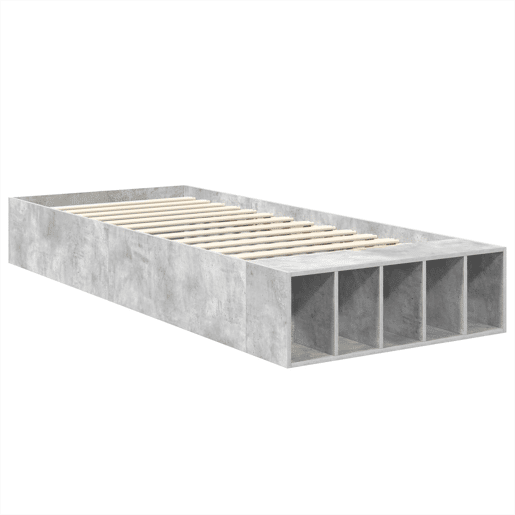 Estrutura de cama de solteiro para adultos Cinzento 90 x 200 cm Madeira processada