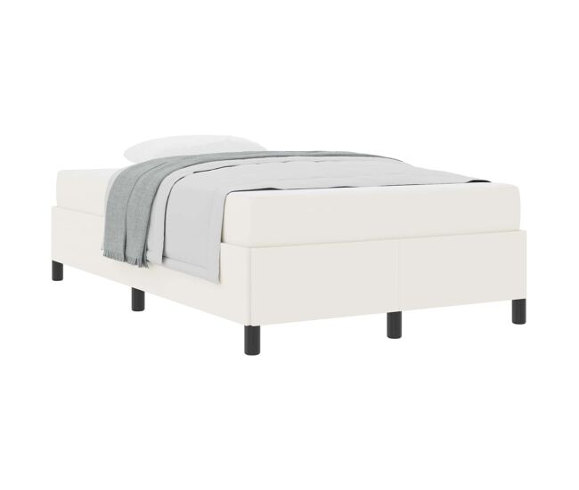 Estructura de cama doble matrimonial con colchón crema 120 x 190 cm tela