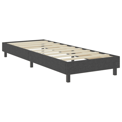 Estrutura de cama de solteiro boxspring - 100x200 cm tecido cinzento Estrutura de cama de solteiro boxspring - 100x200 cm tecido cinzento