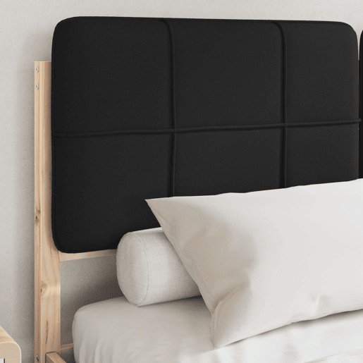 Estrutura de Cama de casal moderno com Cabeceira Estofada Preto 135 x 190 cm