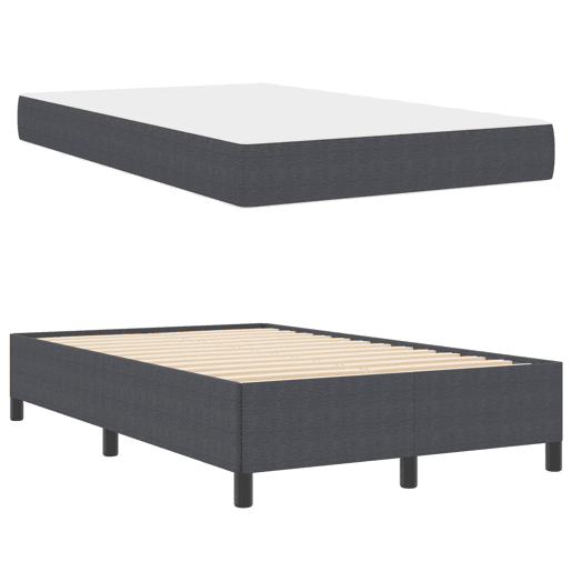 Estrutura da Cama de casal moderno com colchão Cinza Escuro 120 x 190 cm tecido