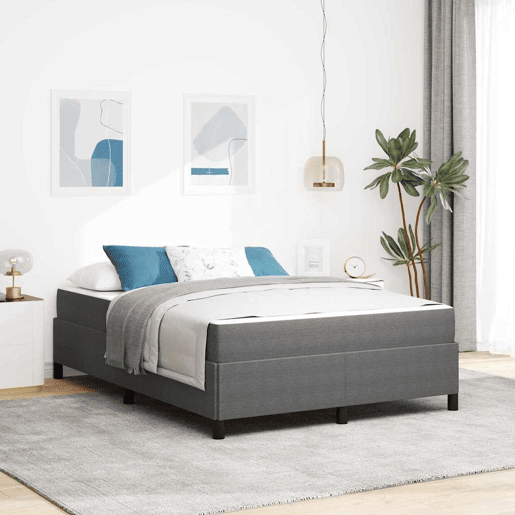 Estrutura De Cama De Casal Simple - Cinzento-claro 140 x 190 cm tecido