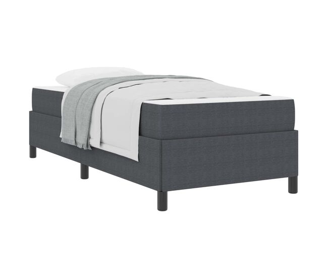 Estructura de cama individual para adultos con colchón gris oscuro 80 x 200 cm tela