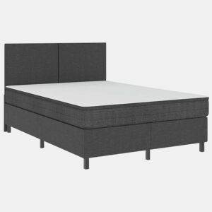 Cama de casal simple boxspring 140x200 cm tecido cinzento