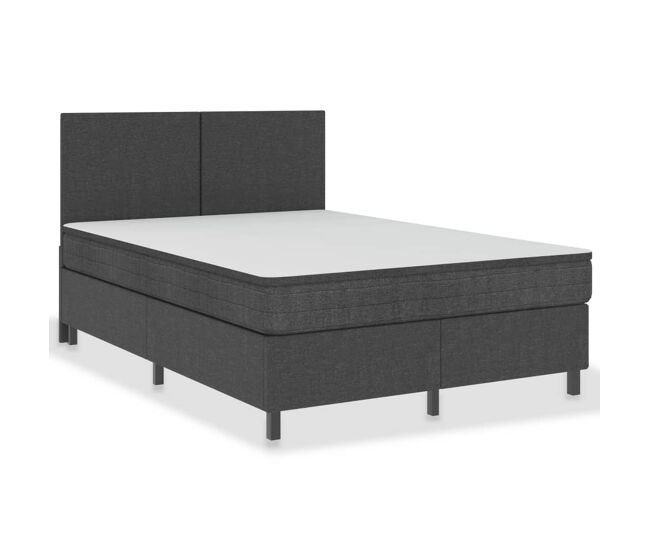Estructura de cama matrimonial moderno para adultos box spring tela gris 140x200 cm