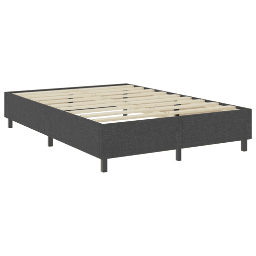 Cama de casal simple boxspring 140x200 cm tecido cinzento