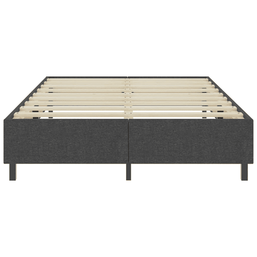Cama de casal simple boxspring 140x200 cm tecido cinzento