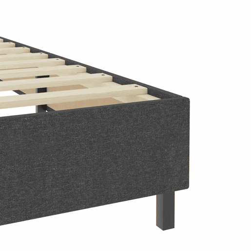 Cama de casal simple boxspring 140x200 cm tecido cinzento