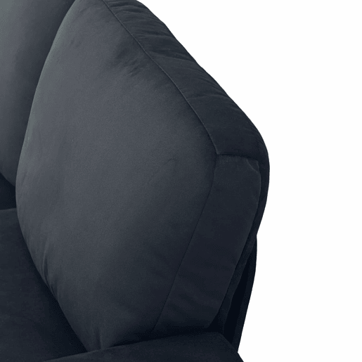 Sofá de canto de 3 lugares - com arrumação, chaise longue, molas ensacadas, capas removíveis, design moderno - preto