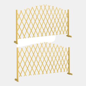 Outsunny Conjunto de 2 Painéis de Vedações de Jardim Exterior de Madeira Portões de Jardim Extensíveis Vedações de Jardim para Decoração de Terraço Pátio 180x30x103 cm Madeira