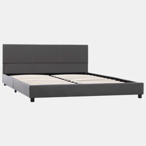 Estrutura De Cama De Casal Moderno - 160x200 cm couro artificial cinzento
