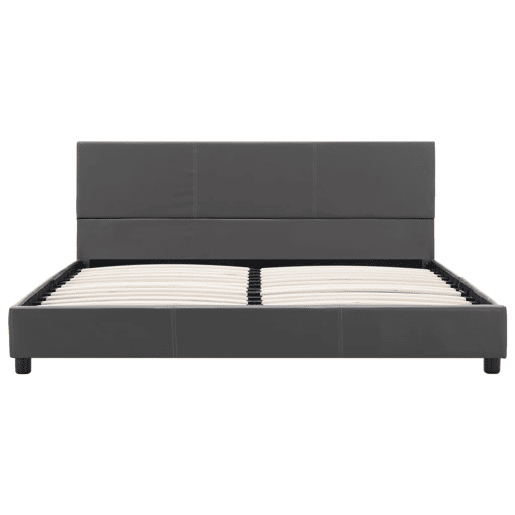 Estrutura De Cama De Casal Moderno - 160x200 cm couro artificial cinzento