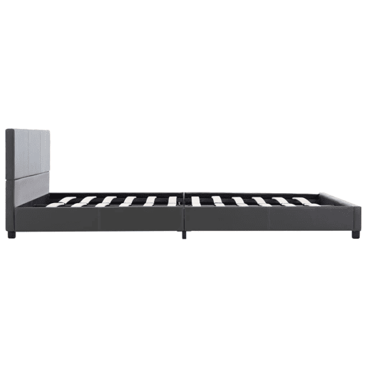 Estrutura De Cama De Casal Moderno - 160x200 cm couro artificial cinzento