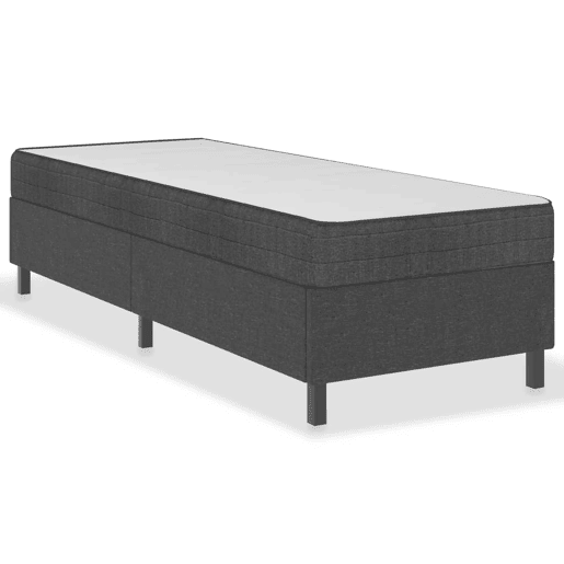 Estrutura de cama de solteiro boxspring - 100x200 cm tecido cinzento Estrutura de cama de solteiro boxspring - 100x200 cm tecido cinzento