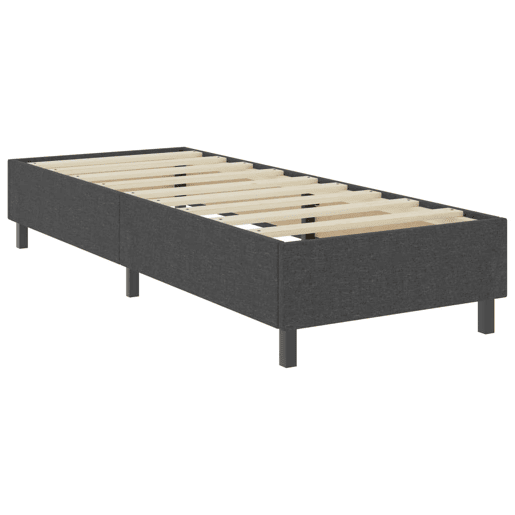 Estrutura de cama de solteiro boxspring - 100x200 cm tecido cinzento Estrutura de cama de solteiro boxspring - 100x200 cm tecido cinzento