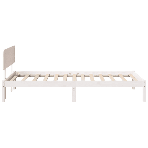 Estrutura de cama de solteiro para adultos - Branco 75 x 190 cm Madeira de Pinheiro Sólida