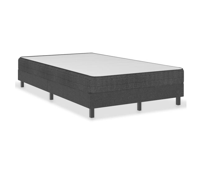 Estructura de cama matrimonial moderno para adultos box spring tela gris 120x200 cm