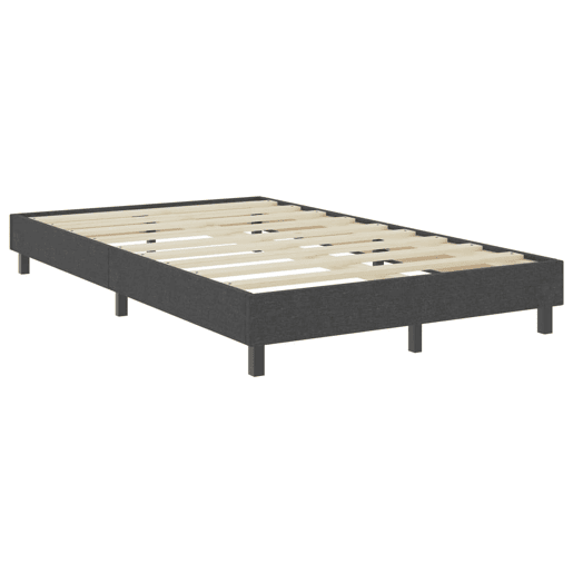 Cama de casal simple boxspring 120x200 cm tecido cinzento