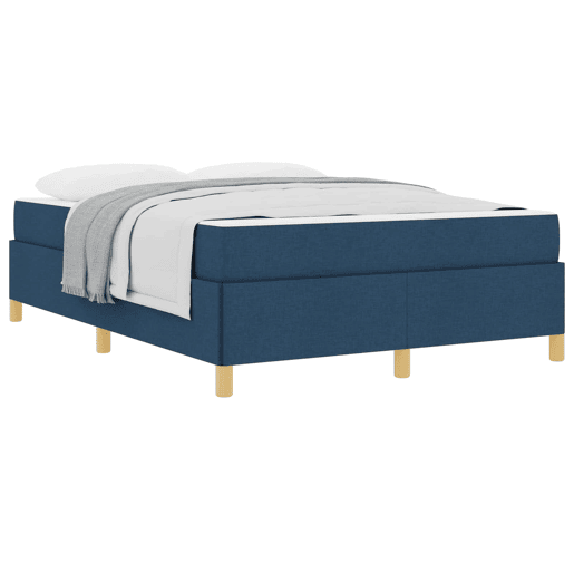 Estrutura da Cama de casal moderno com colchão - Azul 140 x 190 cm tecido