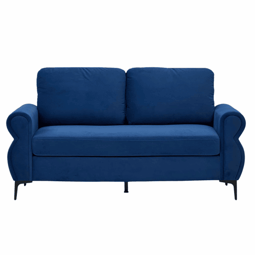 Sofá de sala de estar de 2 lugares - compacto, resistente e funcional - Azul