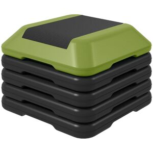 SPORTNOW Step de Aeróbica Step Fitness Antiderrapante com Altura Ajustável de 1015202530 cm Carga Máxima de 150 kg Verde