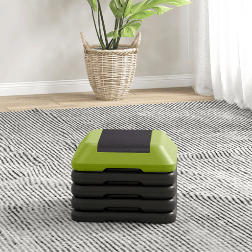 SPORTNOW Step de Aeróbica Step Fitness Antiderrapante com Altura Ajustável de 1015202530 cm Carga Máxima de 150 kg Verde
