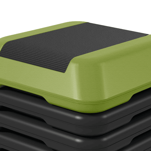 SPORTNOW Step de Aeróbica Step Fitness Antiderrapante com Altura Ajustável de 1015202530 cm Carga Máxima de 150 kg Verde