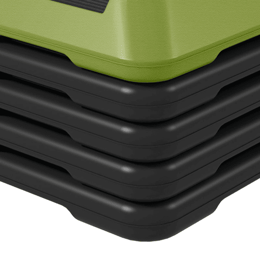SPORTNOW Step de Aeróbica Step Fitness Antiderrapante com Altura Ajustável de 1015202530 cm Carga Máxima de 150 kg Verde