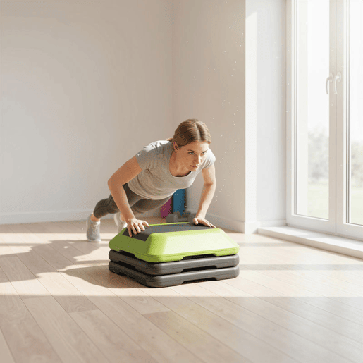 SPORTNOW Step de Aeróbica Step Fitness Antiderrapante com Altura Ajustável de 1015202530 cm Carga Máxima de 150 kg Verde