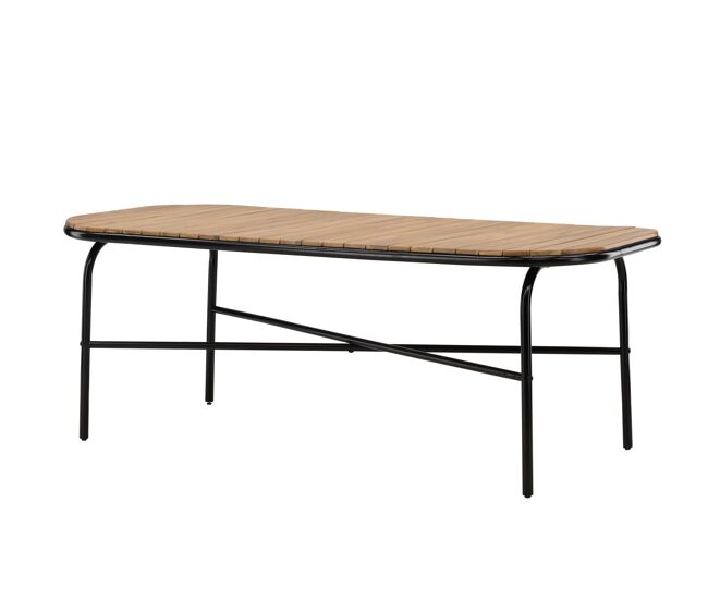 Mesa de comedor para exterior holmbeck 90x200x75 marrón
