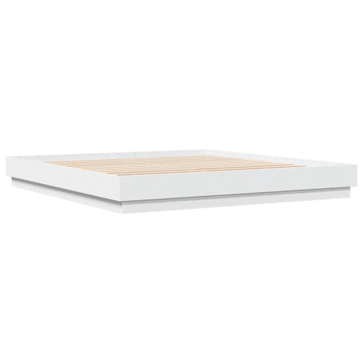 Estrutura de Cama de casal moderno com luzes LED 200x200 cm branco