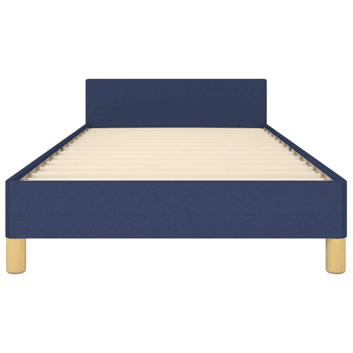 Estrutura de cama de solteiro para adultos c cabeceira tecido 90x200 cm azul
