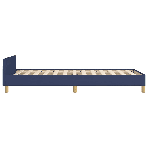 Estrutura de cama de solteiro para adultos c cabeceira tecido 90x200 cm azul