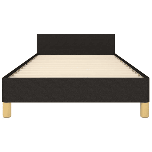 Estrutura de cama de solteiro para adultos c cabeceira tecido 80x200 cm preto