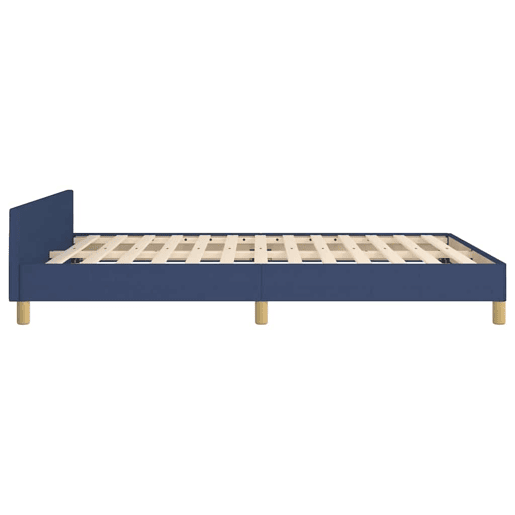 Estrutura Cama de casal para adultos c cabeceira sem colchão 140x200 cm tecido azul